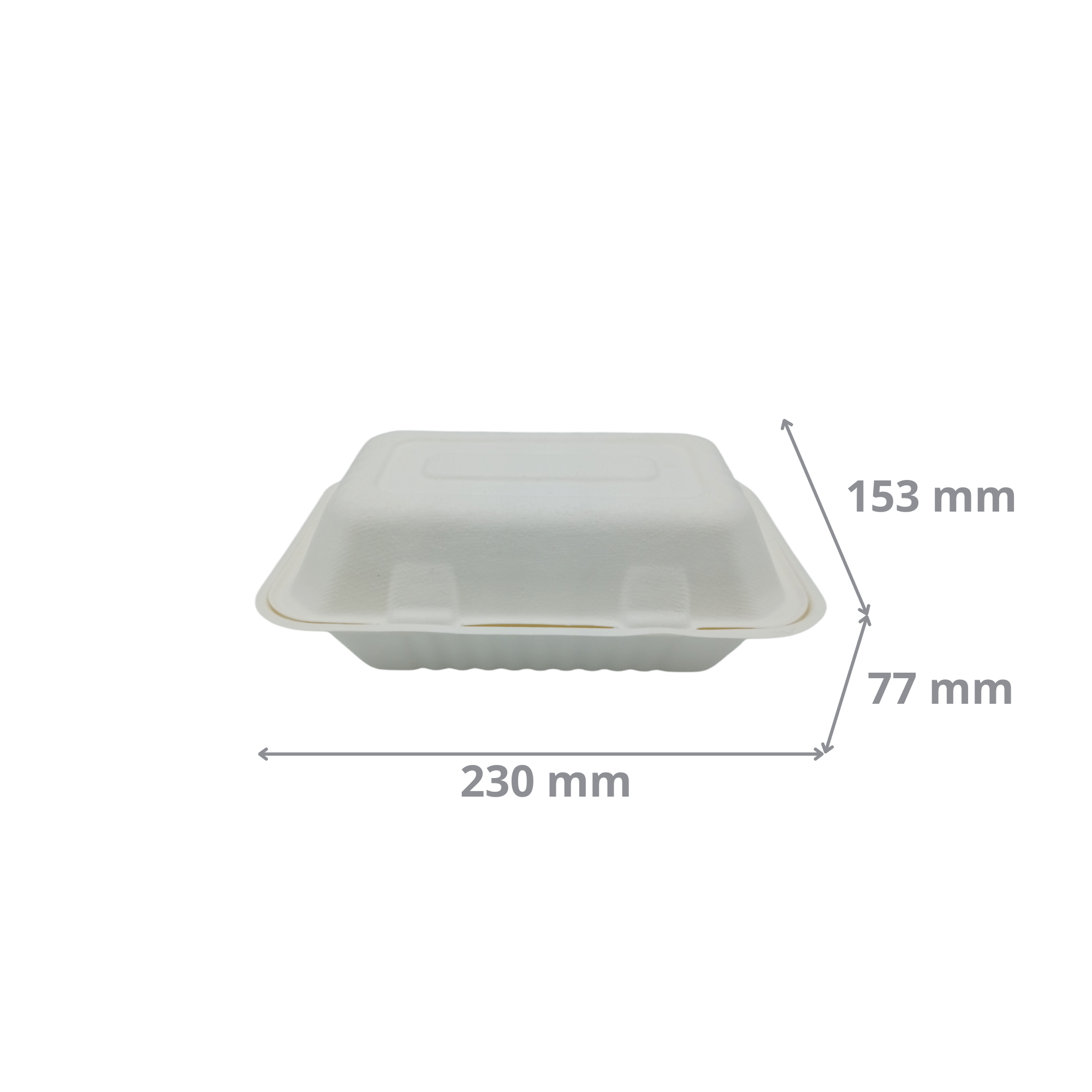 Boîte à sandwich rectangulaire 23x15,3x7,7 cm en fibre de canne blanche